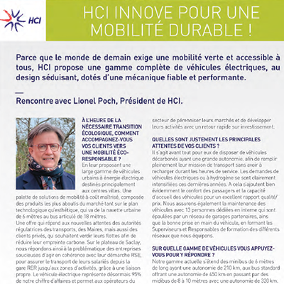 HCI innove pour une mobilité durable HCI innove pour une mobilité durable
